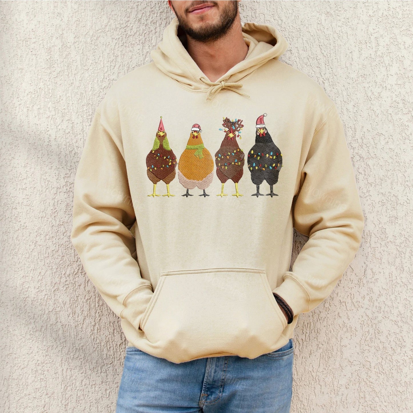 Embroidered Christmas Chicken Sweatshirt