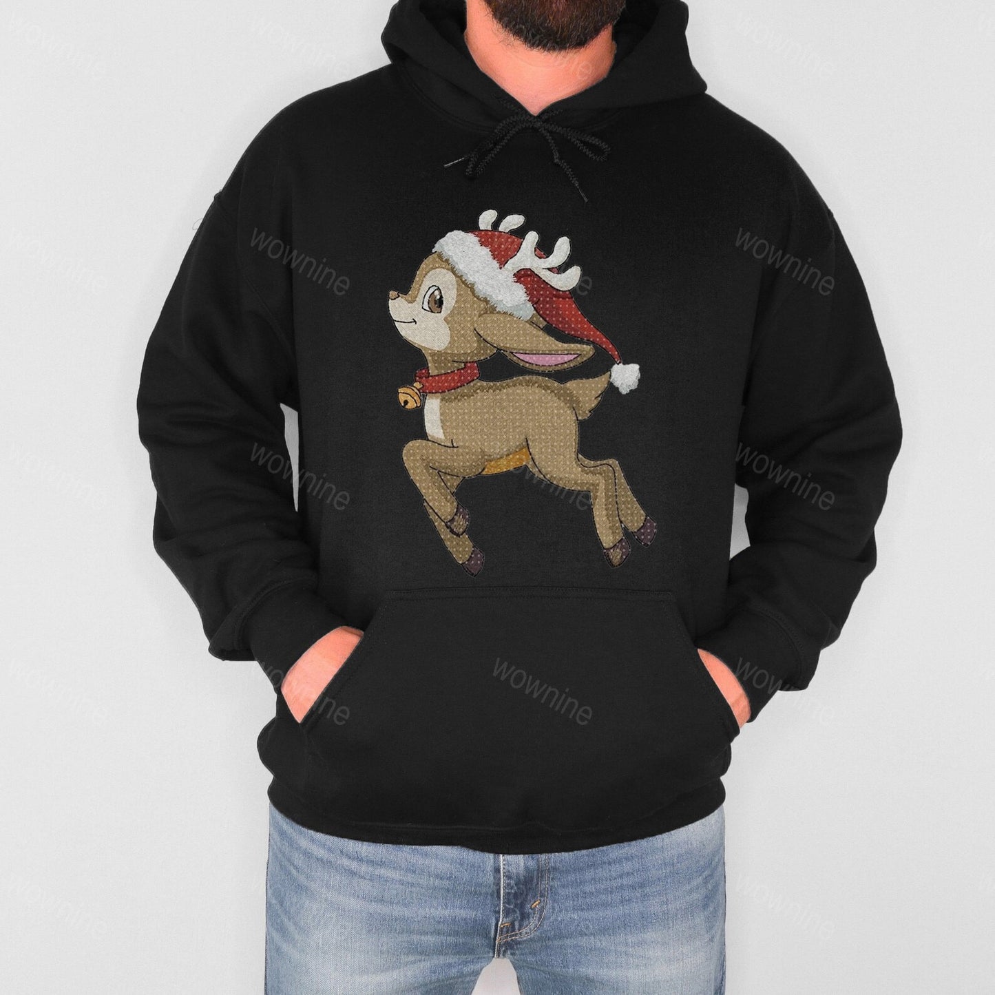 Merry Christmas Deer Embroidered Sweatshirt