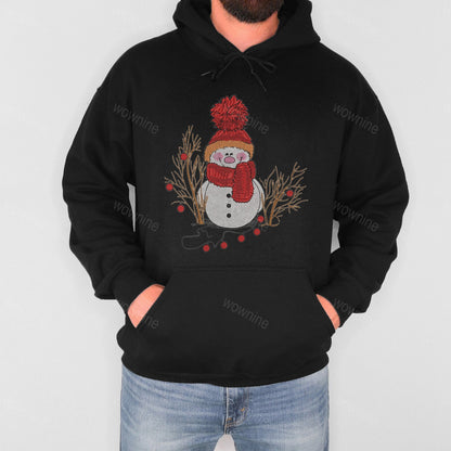 Christmas Snowman Embroidered Sweatshirt