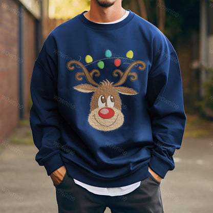 Weihnachts-Hirsch-besticktes Sweatshirt