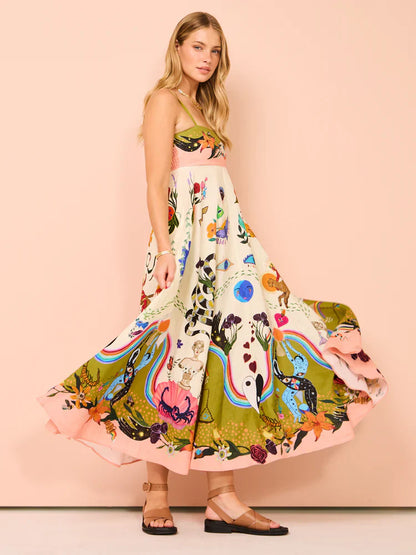 Evergreen Sundress In Multi