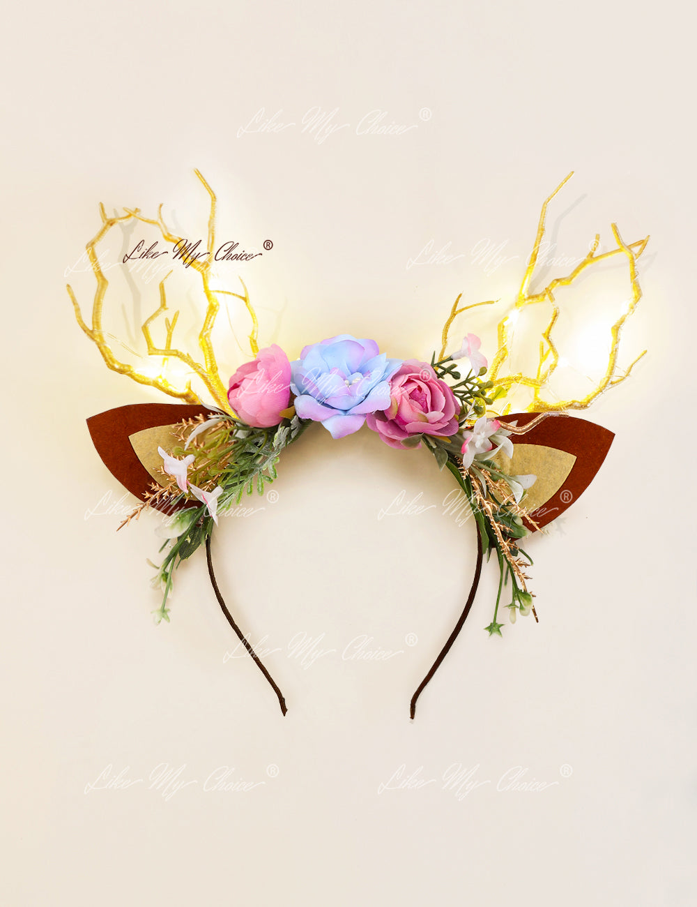 Flower Beauty and the Beast Christmas Reindeer Headband | LikeMyChoice®