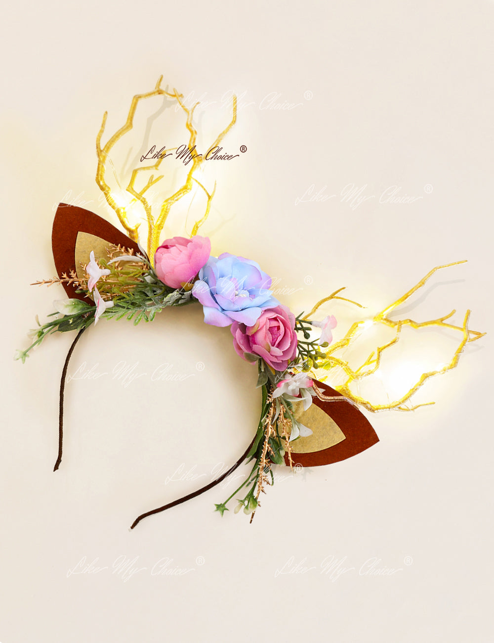 Flower Beauty and the Beast Christmas Reindeer Headband | LikeMyChoice®