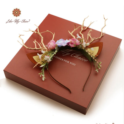 Flower Beauty and the Beast Christmas Reindeer Headband | LikeMyChoice®