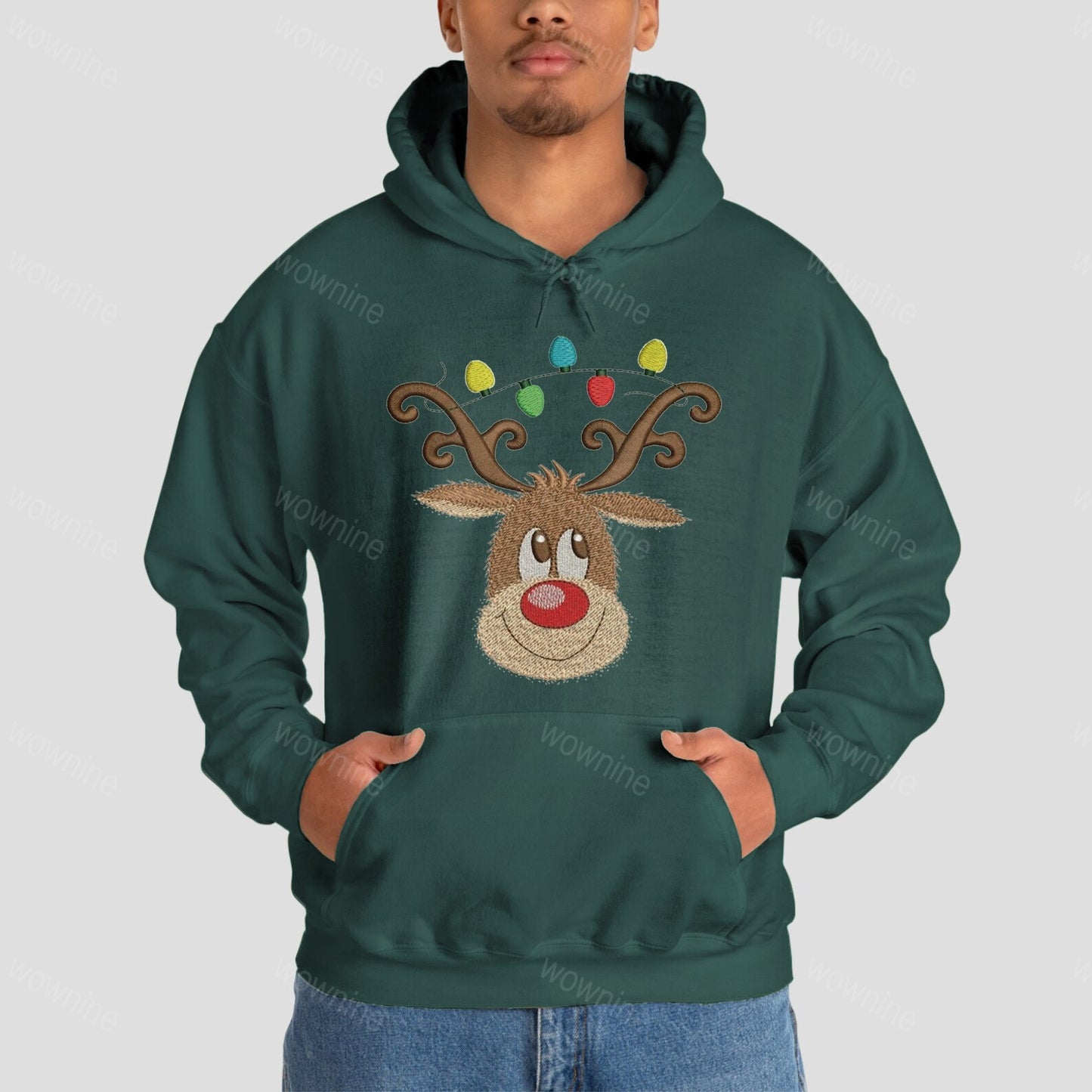 Weihnachts-Hirsch-besticktes Sweatshirt