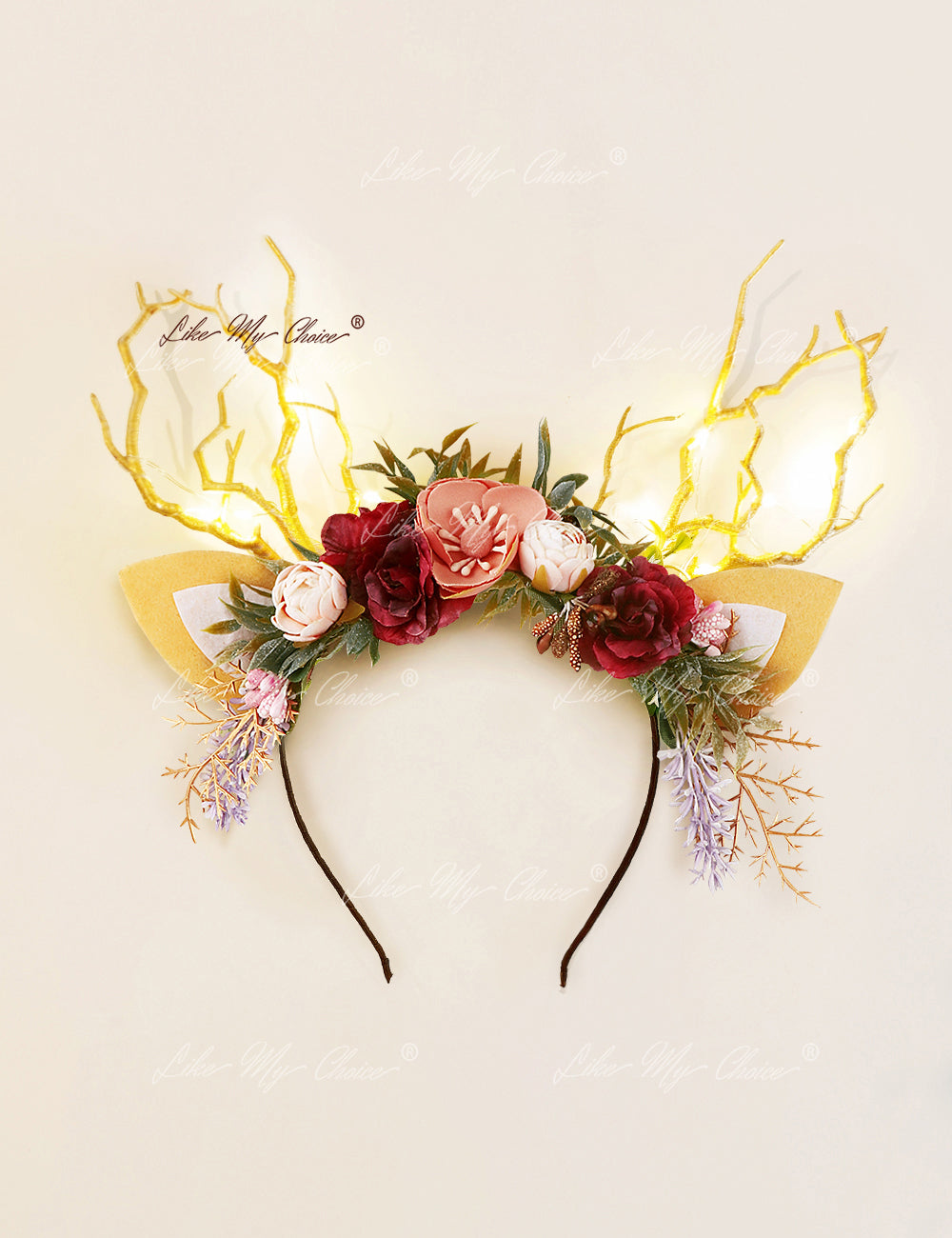 Lavender Flower Christmas Reindeer Headband | LikeMyChoice®