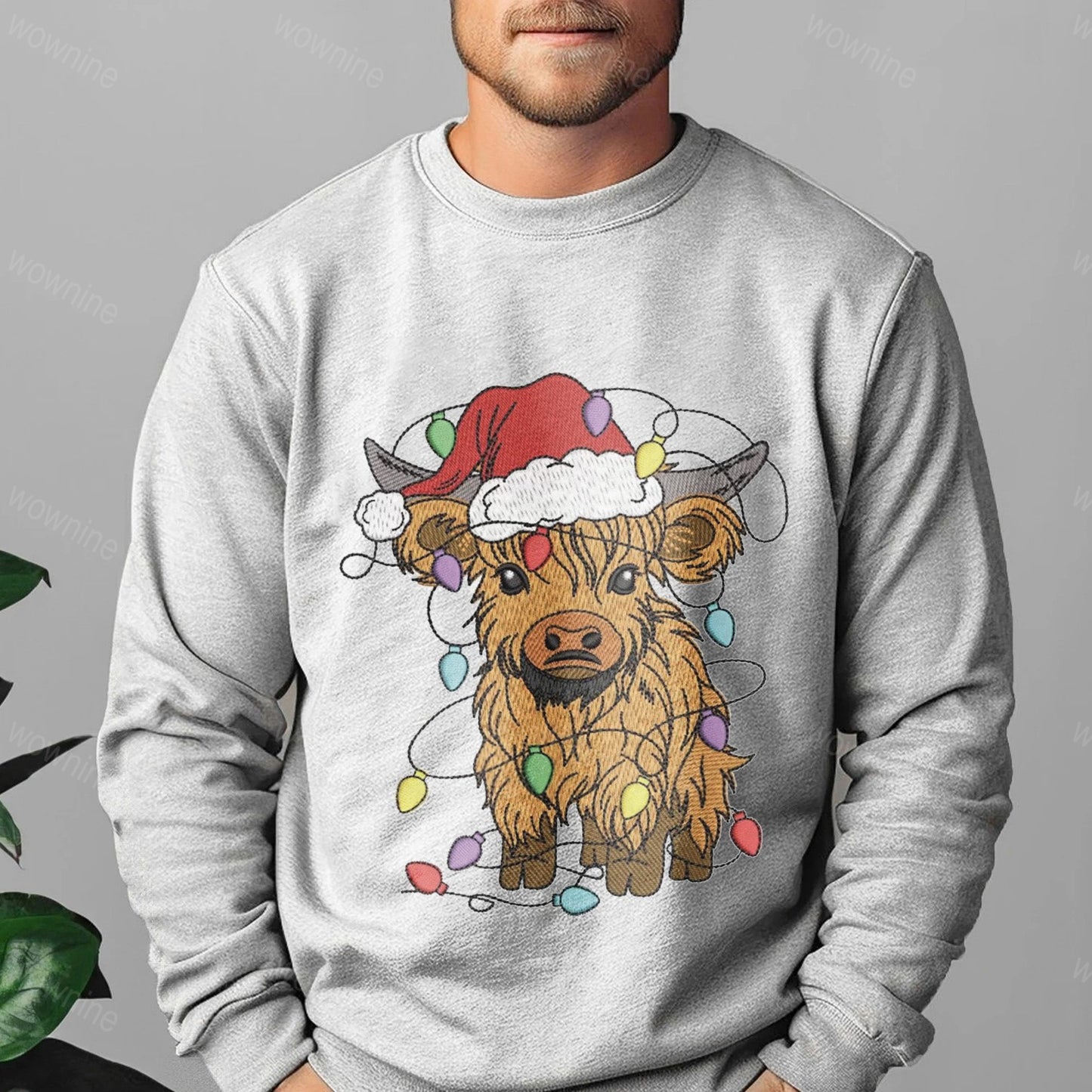 Feliz Navidad Ciervo Retro Navidad Sudadera Bordada