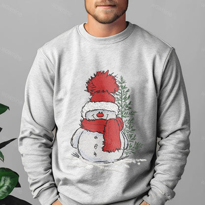 Snowman Christmas Embroidered Sweatshirt