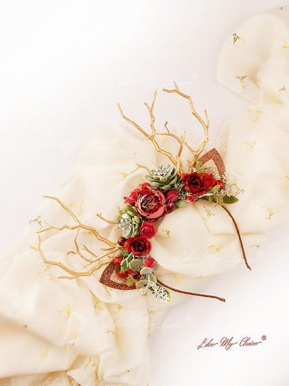 Rose Antler Christmas Reindeer Headband | LikeMyChoice