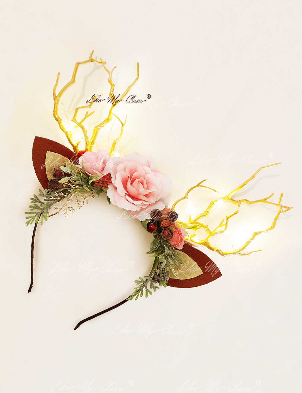 Pink Forest Christmas Reindeer Headband | LikeMyChoice