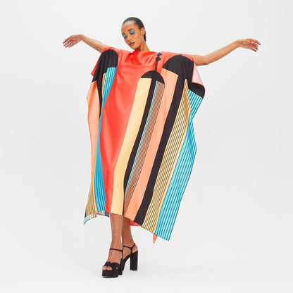 Sunset Disco Satin-Kaftan