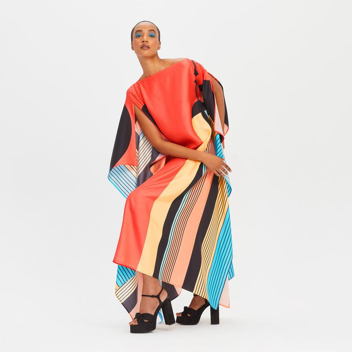 Sunset Disco Satin Kaftan