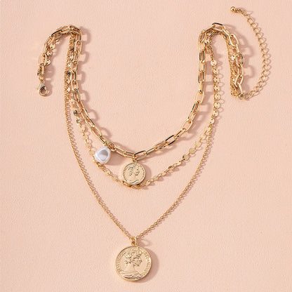 Collar Boho con Borlas - Colgante de Perlas y Monedas