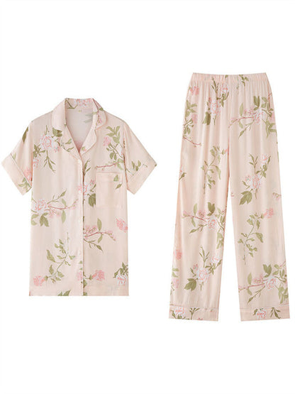 Tribute Satin Floral Sleepwear Set