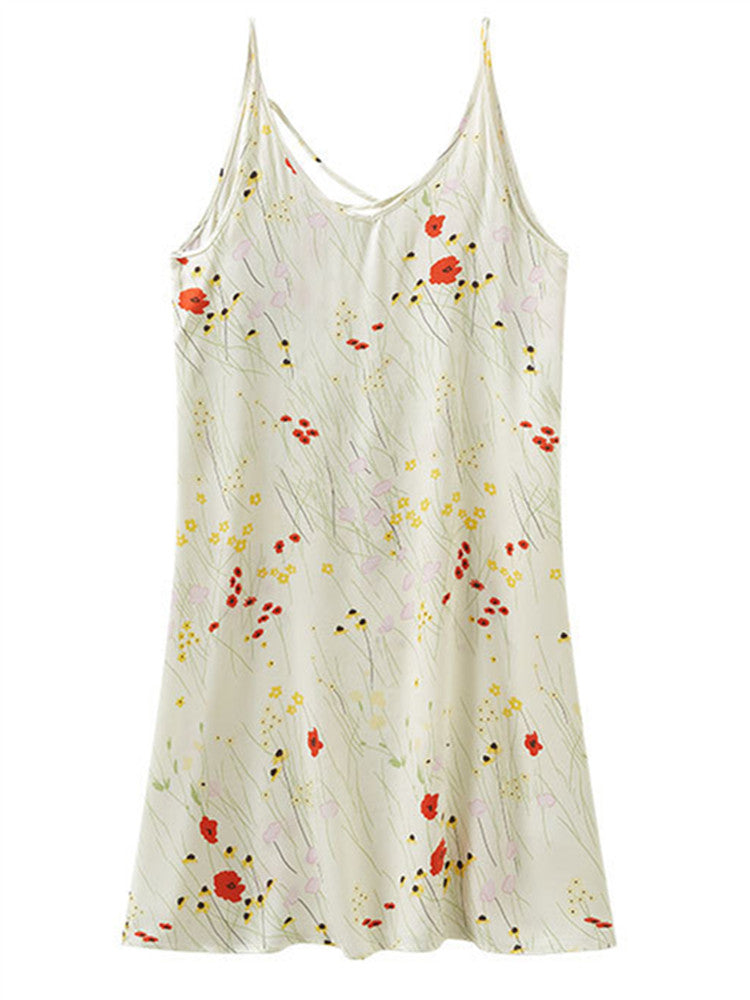 Printed Cross-Back Cami Dress