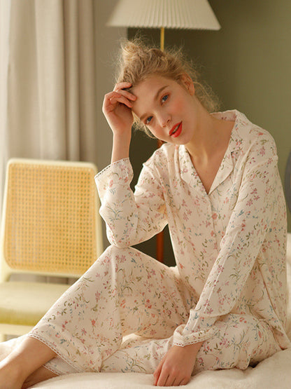 Willow Leaf Floral Pajama Set