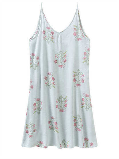 Printed Cross-Back Cami Dress