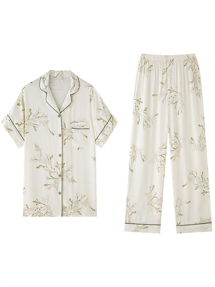 Tribute Satin Floral Sleepwear Set