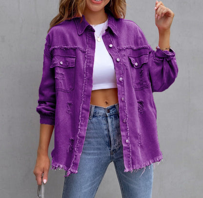 Loose Ripped Denim Jacket