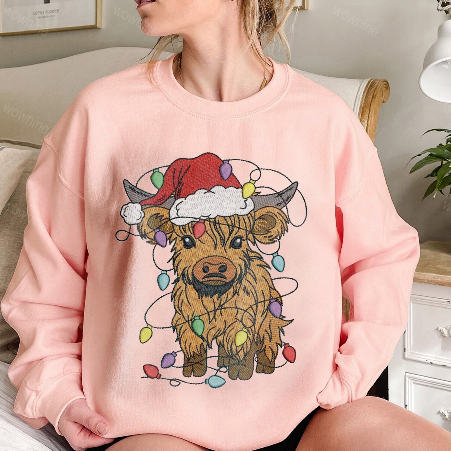 Feliz Navidad Ciervo Retro Navidad Sudadera Bordada