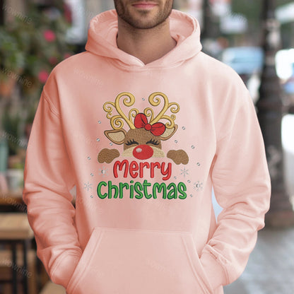 Vintage Christmas doodles broderet sweatshirt