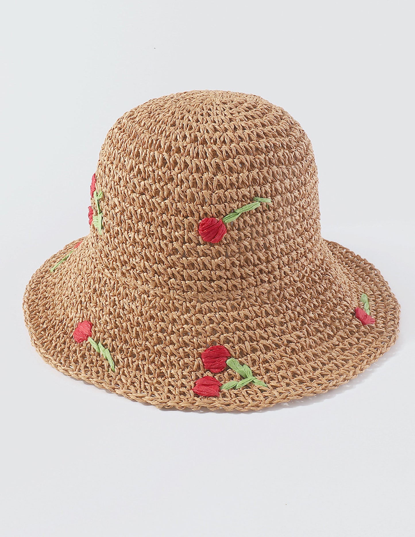 Chapeau bob à fleurs tissées