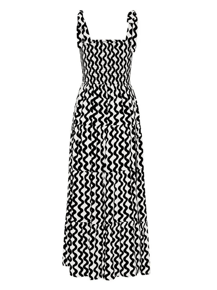 Strappy Square Neck Split Maxi Dress