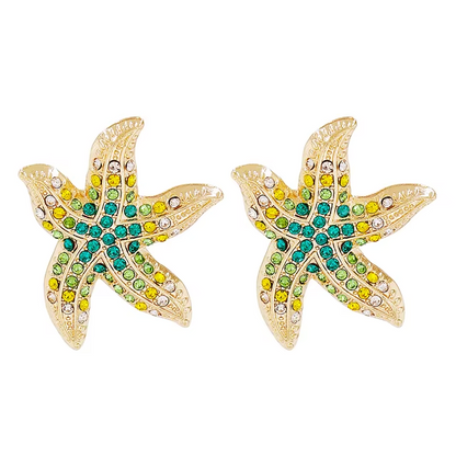 Women's Ocean Animal Earrings Fashion Colorful Starfish Pendant Earrings