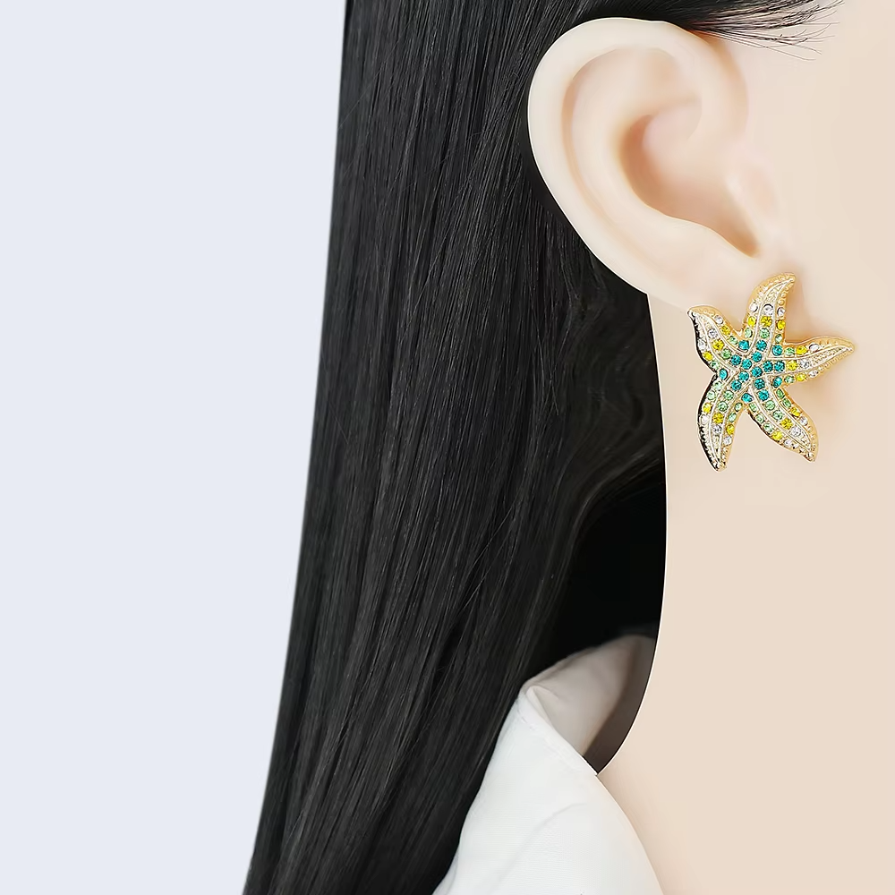 Women's Ocean Animal Earrings Fashion Colorful Starfish Pendant Earrings