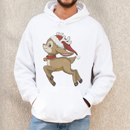 Merry Christmas Deer Embroidered Sweatshirt