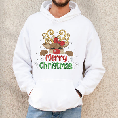 Vintage Christmas doodles broderet sweatshirt