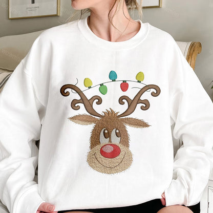 Weihnachts-Hirsch-besticktes Sweatshirt