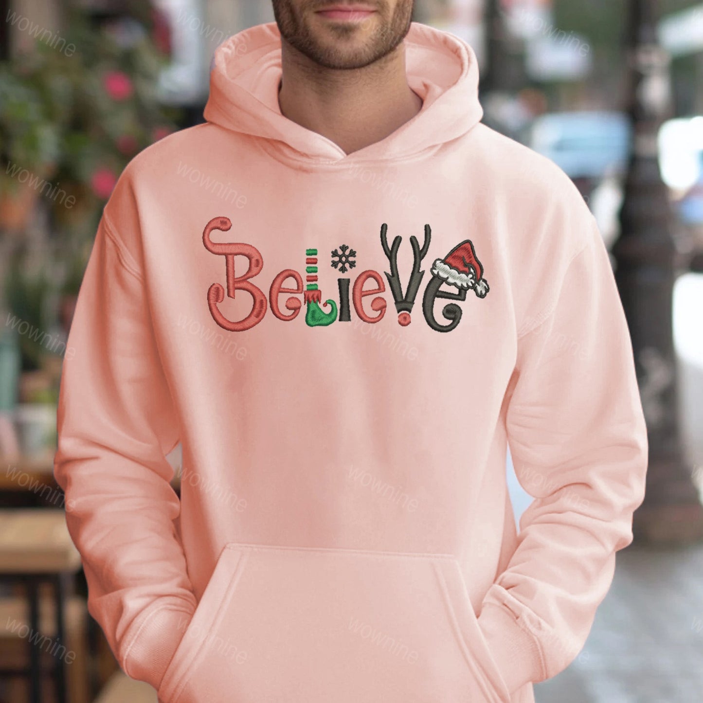 Χριστουγεννιάτικο Κεντημένο Φούτερ Believe Santa Crewneck 