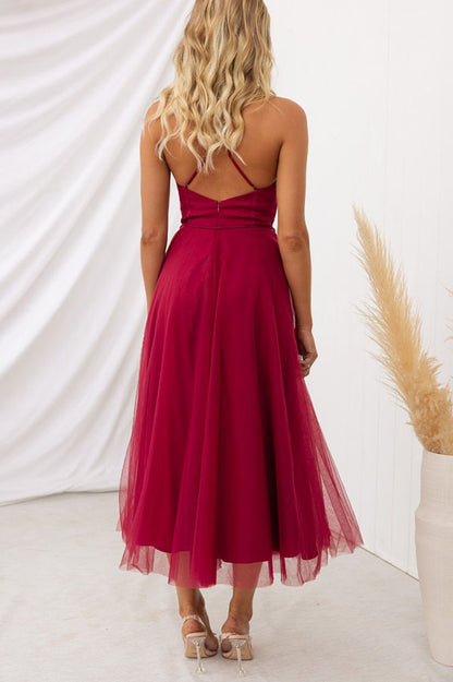 Modern-day Princess Chiffon Suspenders Party Maxi Dress