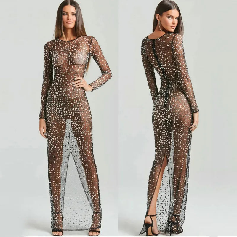 Looklus Sparkling Starlight Glitter Cover-Up Dress