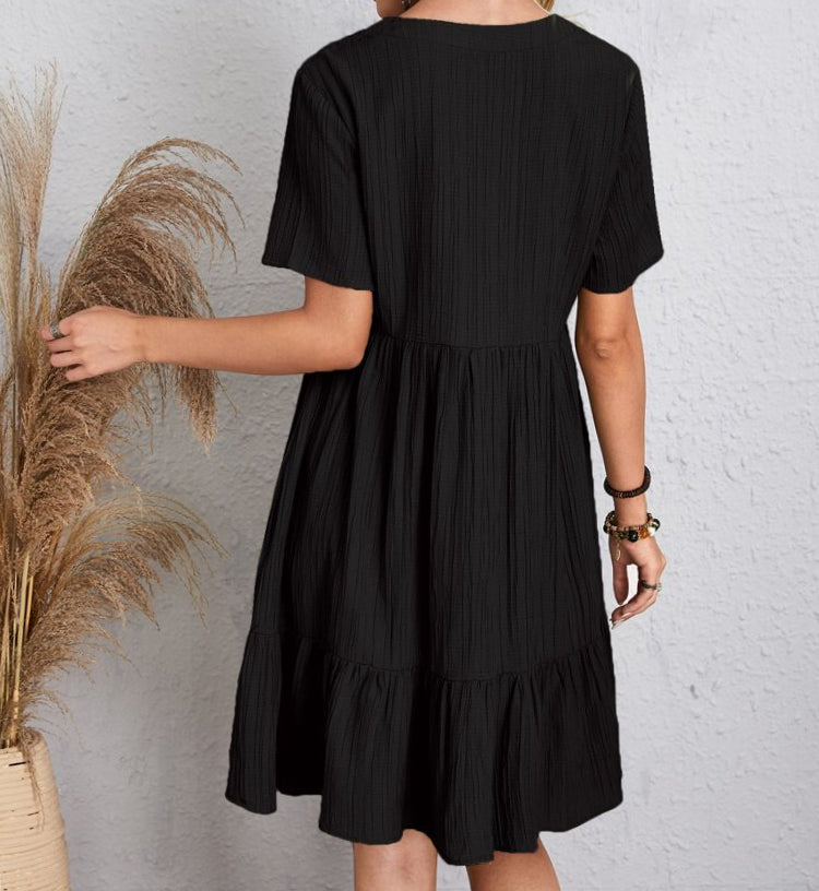 Short Sleeve Waist Dress