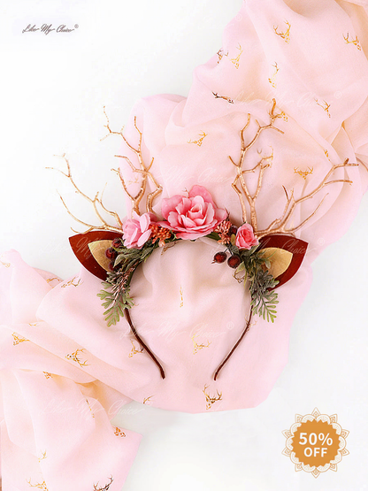 Pink Forest Christmas Reindeer Headband | LikeMyChoice