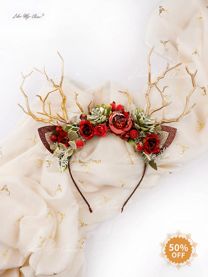 Rose Antler Christmas Reindeer Headband | LikeMyChoice