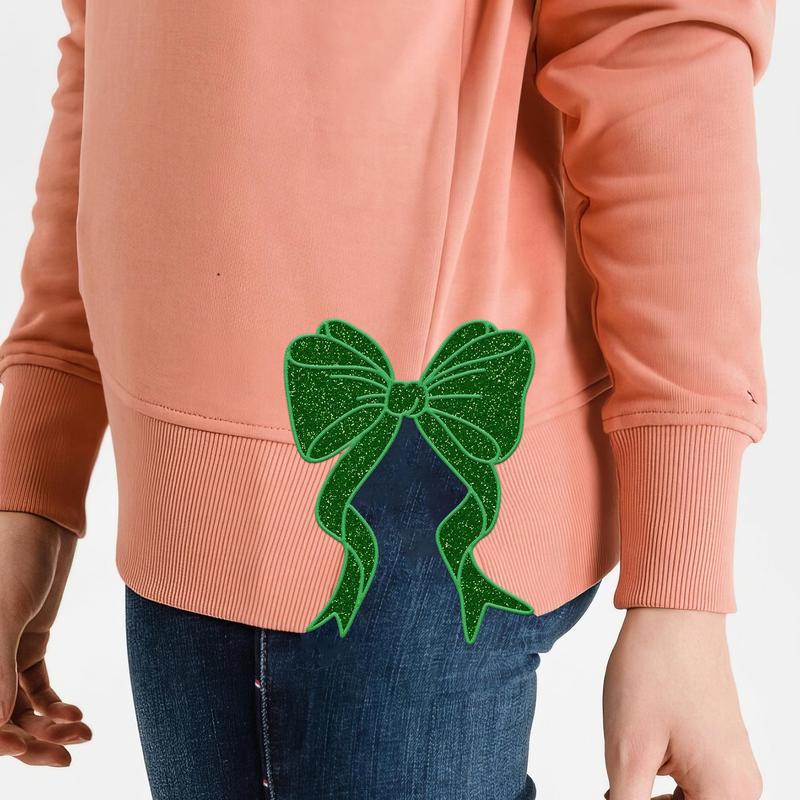 Feeling Extra Grinchy Today Christmas Side Bow Glitter Sweatshirt