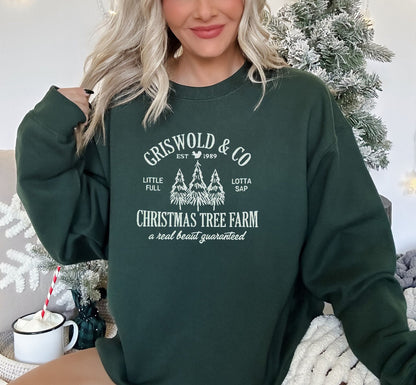 Griswold's Christmas Tree Farm Embroidered Sweatshirt | Christmas Shirt Holiday Cute Woman's Gift