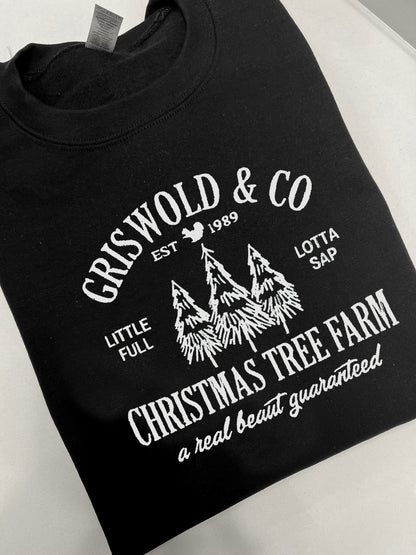 Griswold's Christmas Tree Farm Embroidered Sweatshirt | Christmas Shirt Holiday Cute Woman's Gift