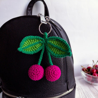 Amigurumi Cherry Eyes Crochet Keychain