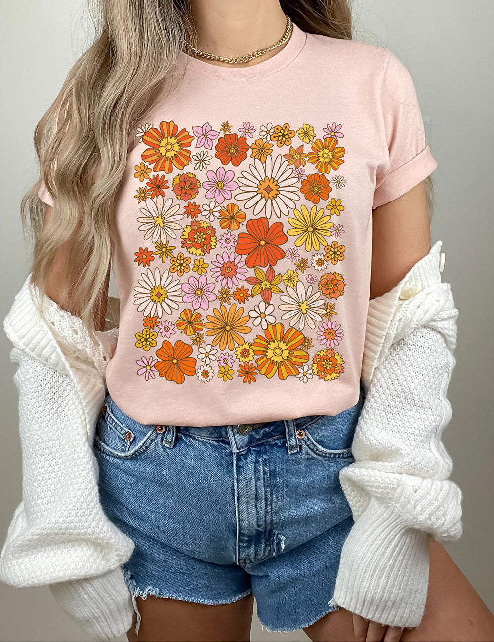 Retro Flower Basic Tee