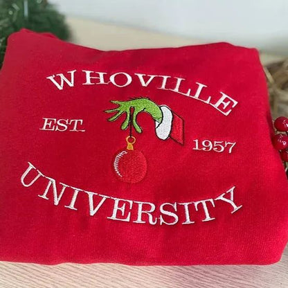 Christmas Whoville University Embroidered Sweatshirt