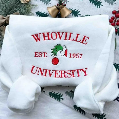 Christmas Whoville University Embroidered Sweatshirt