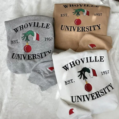 Christmas Whoville University Embroidered Sweatshirt