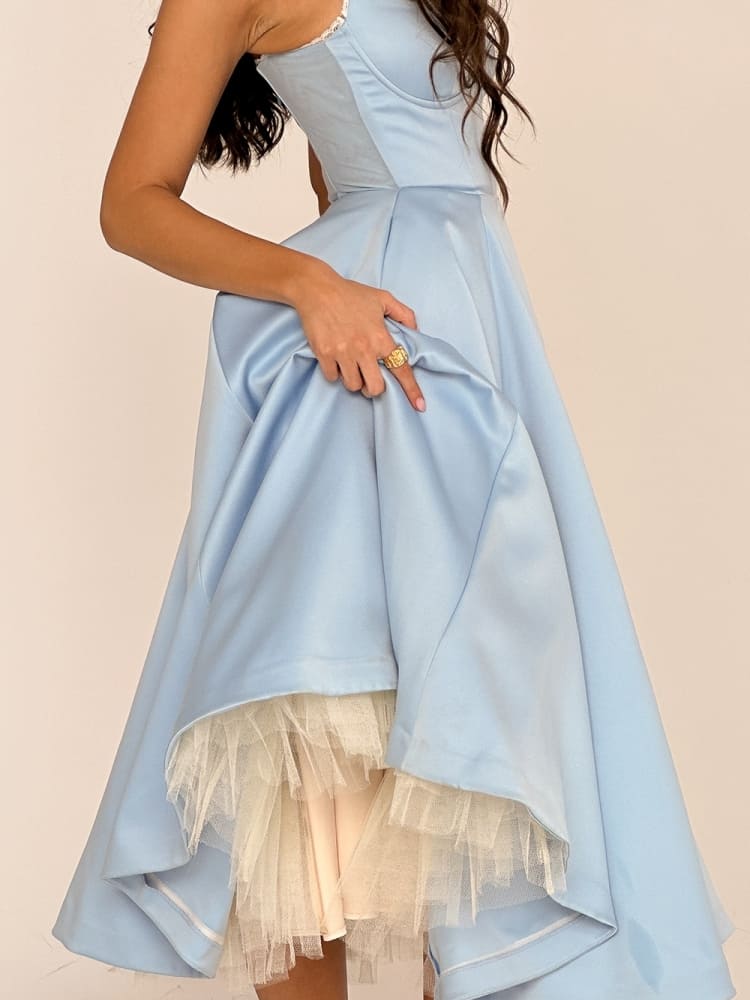 Vestido midi de tul azul Cenicienta