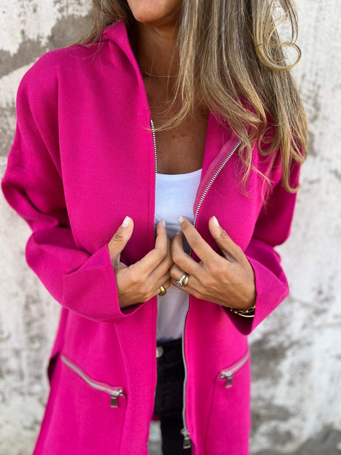 Casual Long Sleeve Jacket with Zip