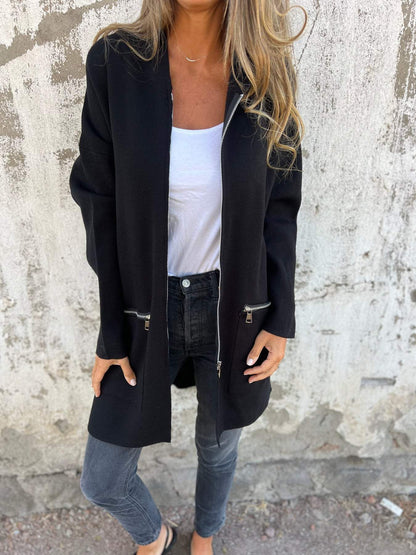 Casual Long Sleeve Jacket with Zip