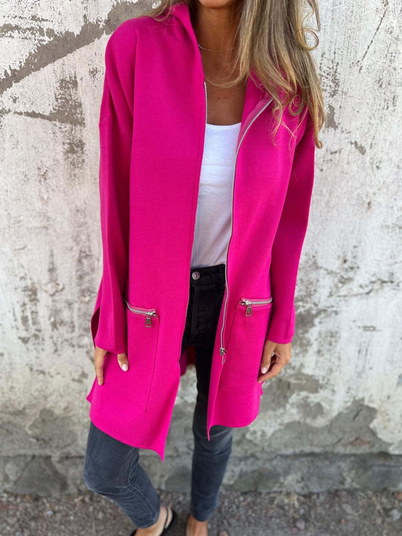 Casual Long Sleeve Jacket with Zip